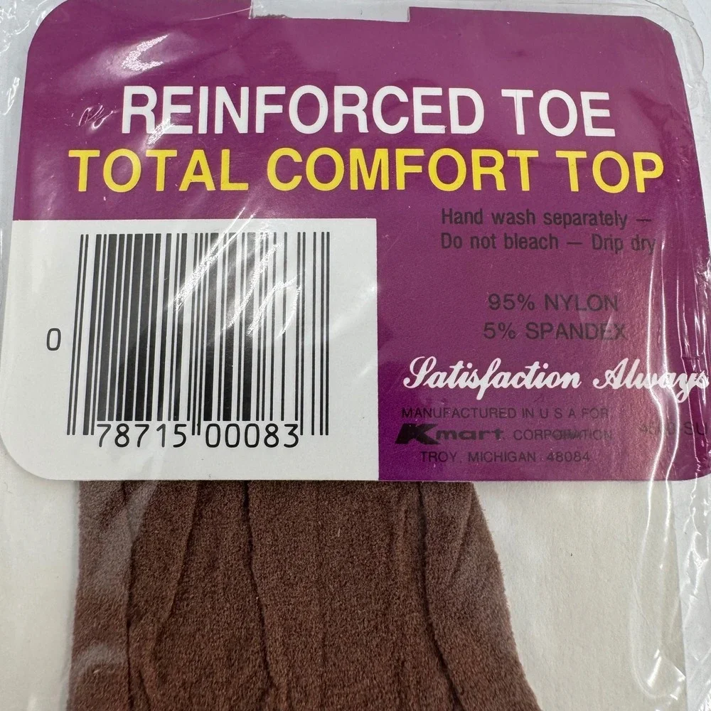 Vintage Kmart Total Comfort Top Sheer Suntone Toe Knee High‎ 2 Pairs Size 9-11